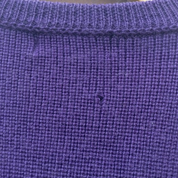 PATAGONIA 80s Vintage Made in Hong Kong Chunky Fisherman sweater Deep Purple - Picture 12 of 13